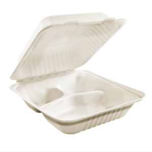 8x8 3 Comp. Compostable Clamshell