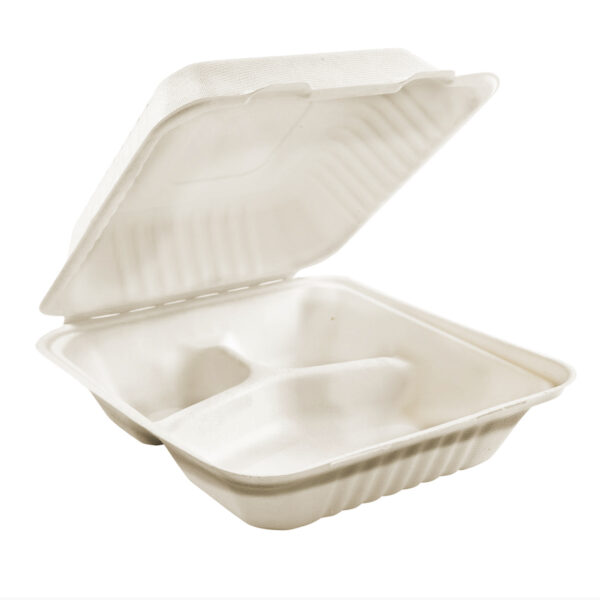 8x8 3 Comp. Compostable Clamshell